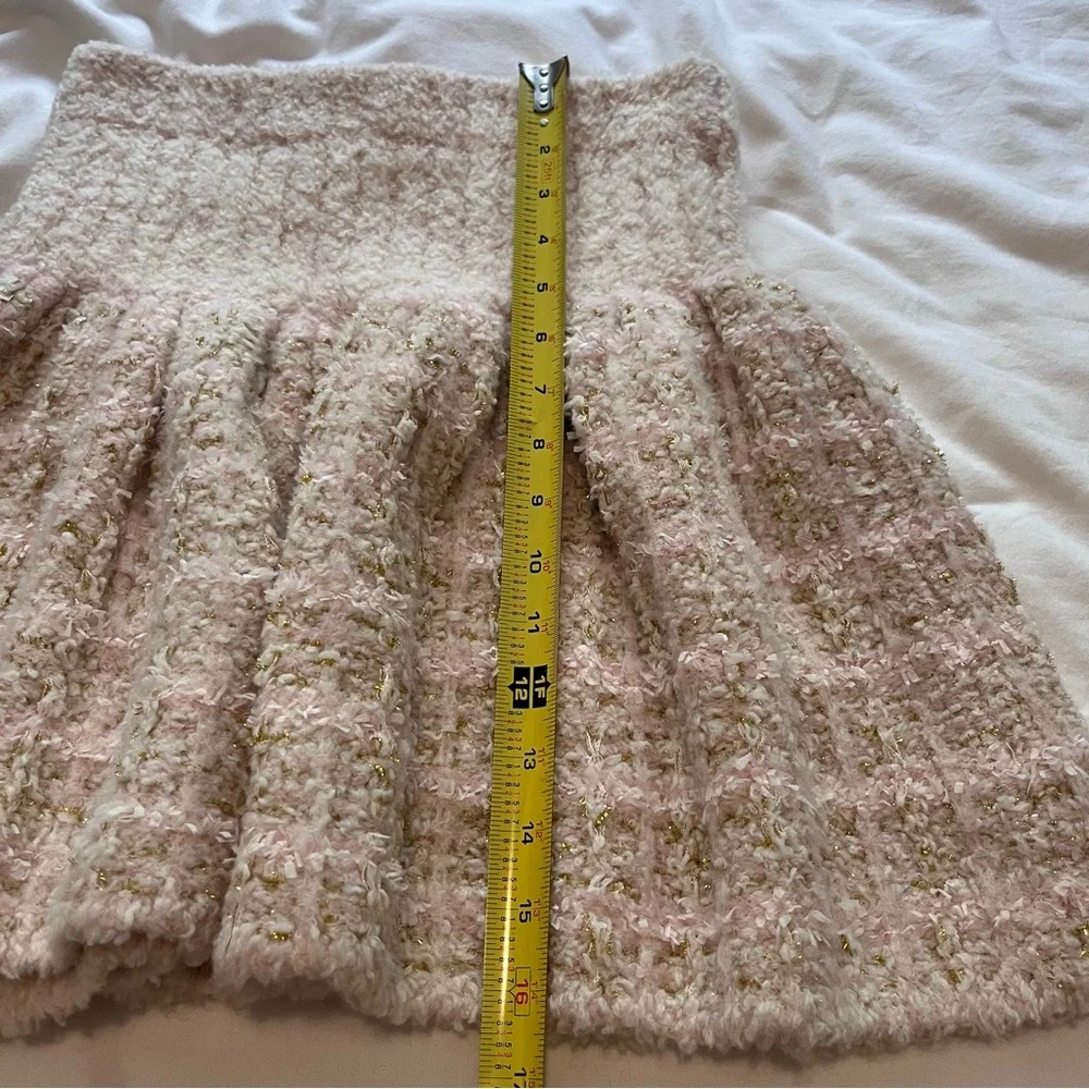 LoveShackFancy Set Saxson Cardigan Sweater & Bibi Skirt Plush Pink Cream Small